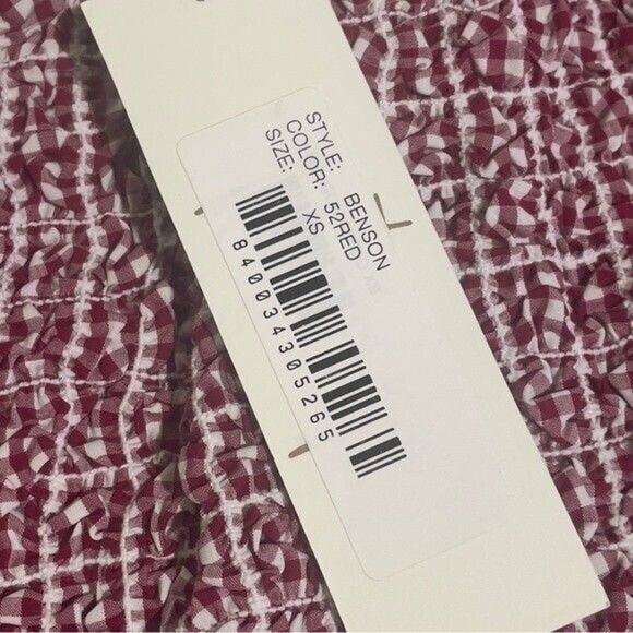 Petersyn Mini Benson Gingham Off-Shoulder Dress XS Red/White NWT - Picture 6 of 15